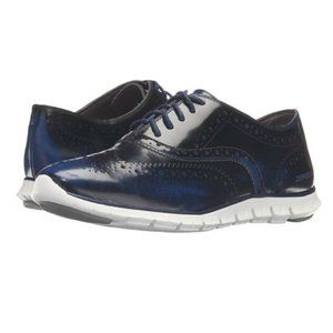 (LIKE NEW) Cole Haan Zerogrand Wingtip Oxford Twilight Blue Shoes Women's Size 8